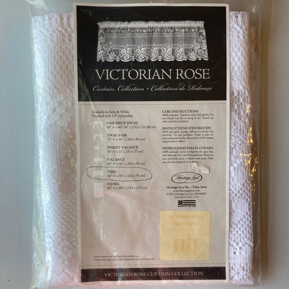 1 Tier Valance by Herritage Lace (Victorian Rose)